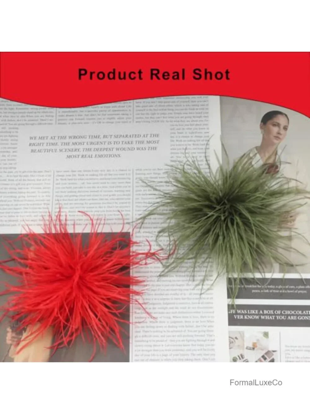 Elegant Feather Flower Brooch Pin Oversized 150mm Lapel Pin for Wedding Party